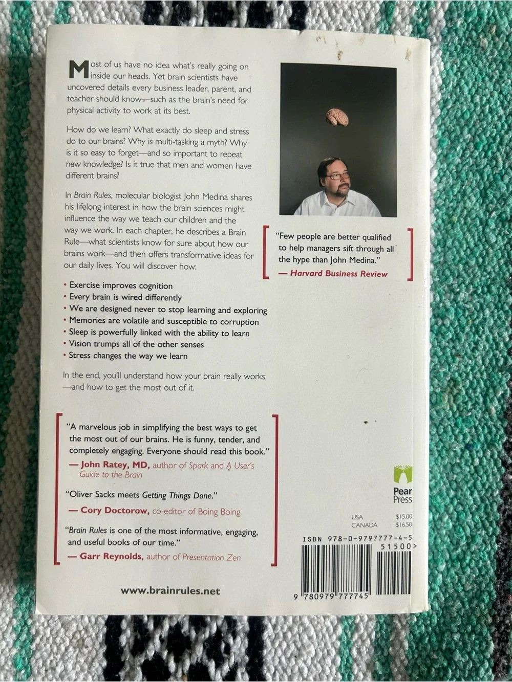 Brain Rules by John Medina — White Paperback